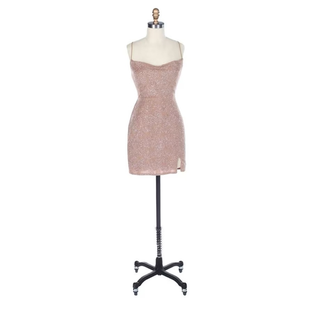 Speechless Strappy Back Glitter Dress